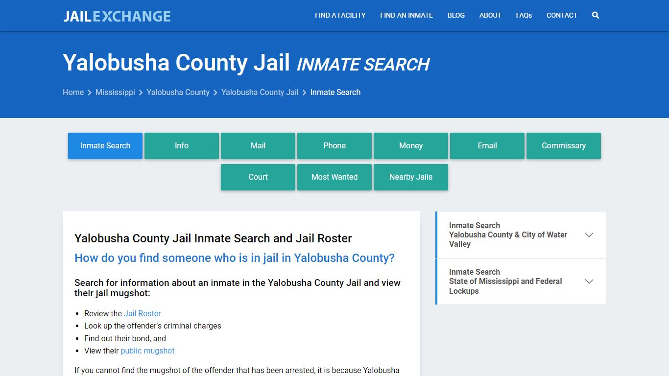 Inmate Search: Roster & Mugshots - Yalobusha County Jail, MS